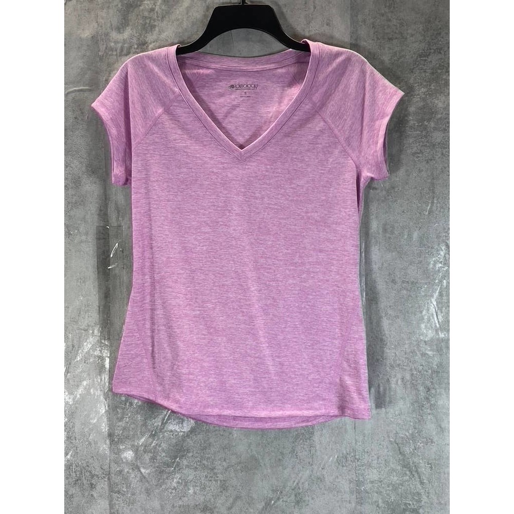 ID Ideology Women's Purple Rapidry V-Neck Performance Short-Sleeve Top SZ S